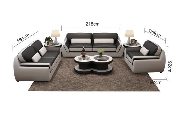 Sofa skórzana z USB Zestaw sofowy 3+1 miejsce do siedzenia Ustawić Design Nowoczesna Sofa Nowa G8038D