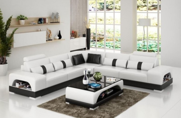 Nowoczesny Zestaw narożny Narożnik kanapa Żywy krajobraz L kształt XXL sofa z USB Nowość