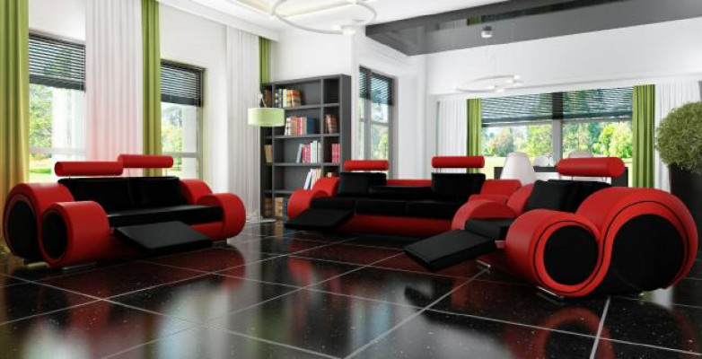 Sofa BERLIN Podkładka Couch Ustawić 3+2 Siedziba Sofa Designerska Sofa Skórzana z USB Nowość