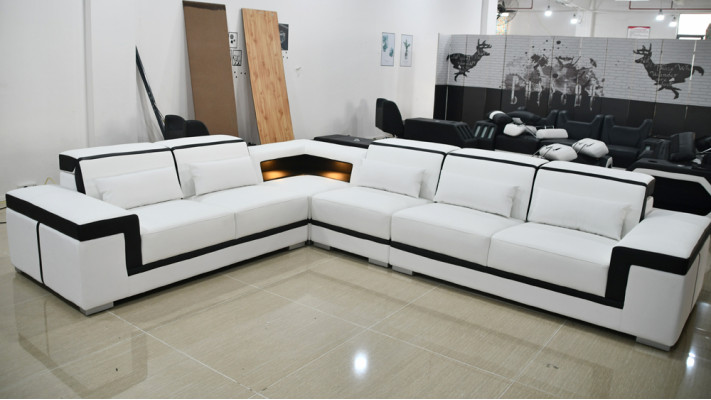 Skórzana sofa Sofa w kształcie litery U Nowoczesna sofa Sofa do salonu Nowoczesna sofa