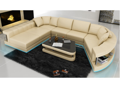 Sofa skórzana sofa kanapa Żywy krajobraz Narożnikowa kanapa Narożnik Ustawić Design Modern