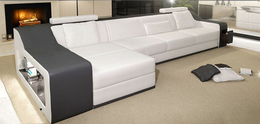 Skórzana sofa z USB Żywy krajobraz Narożnikowa kanapa Narożnik Ustaw Design Modern Sofa B2017B