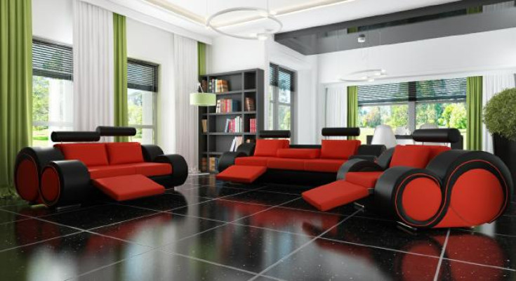 Sofa z USB,Podkładka Ustawić 3+2 Siedziba designerska sofa skórzana sofa szyta na wymiar