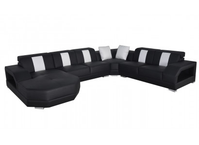 Skóra Sofa Couch Żywy krajobraz Narożnik Ustawić Design Modern Couch