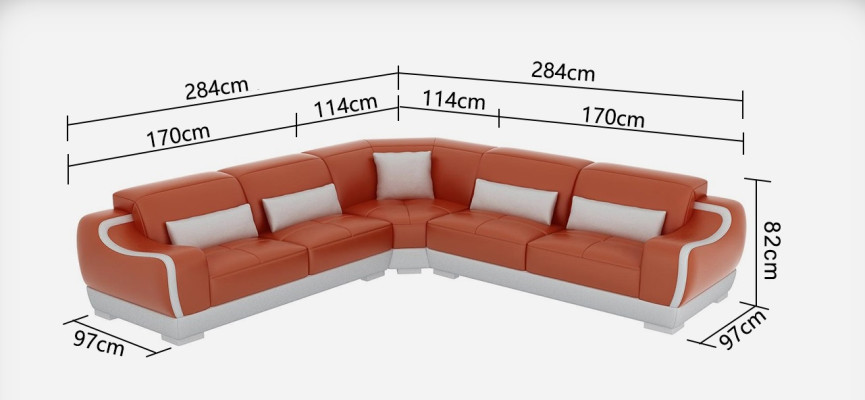Skórzana sofa kanapa Żywy krajobraz Narożnik kanapa Narożnik Ustawić Design Nowoczesna Sofa G8025B