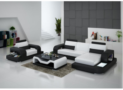 Skórzana Sofa Kanapa Żywy krajobraz Narożnik Fotel Ustaw Design Nowoczesna Sofa