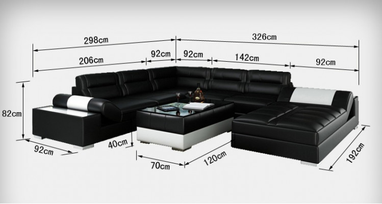 Wygodny wyraz Nowa Skóra -Narożnikowa kanapa w Kształcie U dla Twojego wnętrza