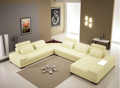 Żywy krajobraz Couch Podkładka Narożnik Ustawić Designerska Sofa Skórzana Duża Sofa Nowa + USB