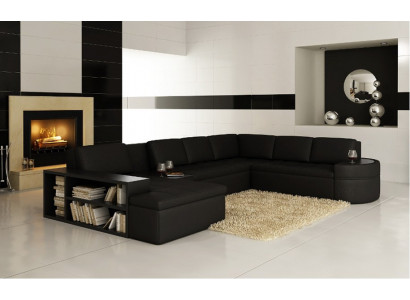 Nowoczesna Narożnikowa kanapa + USB Couch Podkładka Skóra Design Sofa Ustawić Żywy krajobraz New