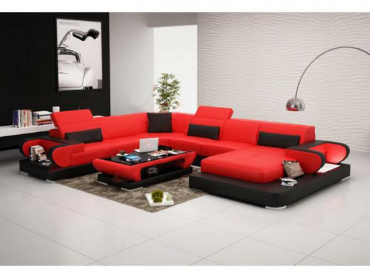Narożnik kanapa kanapa funkcjonalna sofa + USB U kształt sztuczna skóra beżowa funkcja spania