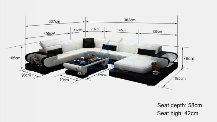 Narożnik kanapa kanapa funkcjonalna sofa + USB U kształt sztuczna skóra beżowa funkcja spania