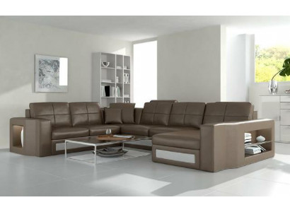 Design Żywy krajobraz skórzana sofa Narożnikowa kanapa narożnik Podkładka sofa Narożnik USB + LED