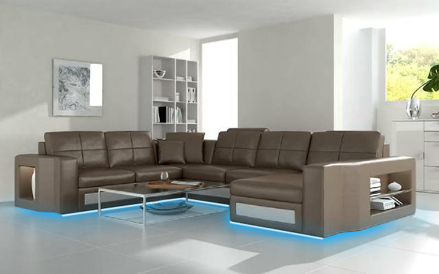 Design Żywy krajobraz skórzana sofa Narożnikowa kanapa narożnik Podkładka sofa Narożnik USB + LED