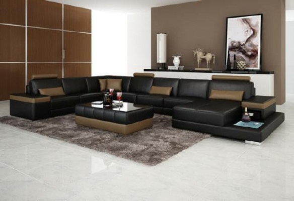 Żywy krajobraz Couch Podkładka Narożnik Ustawić Designerska Sofa Skórzana Duża Sofa z USB