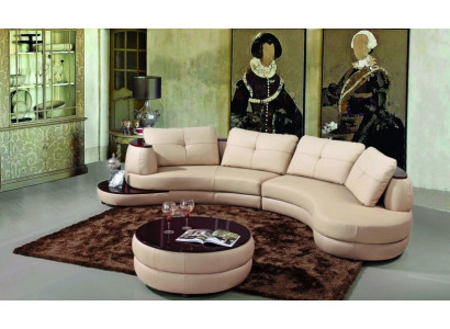 Nowoczesna okrągła kanapa Narożnikowa kanapa Okrągły Narożnik Podkładka Sofa Siedziba Ustawić Skóra Kanapa + USB