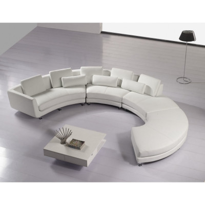 Narożnikowa kanapa Nowoczesna okrągła kanapa Okrągły Narożnik Podkładka Sofa Siedziba Ustawić Skóra Kanapa + USB