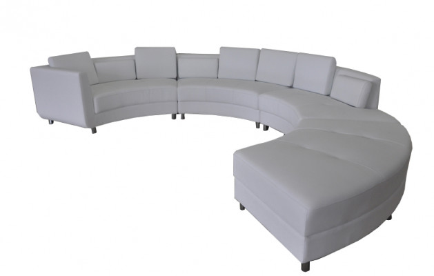 Skórzana sofa USB Okrągły Couch Żywy krajobraz Ustawić Design Modern Okrągły Sofa Nowość