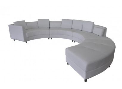 Skórzana sofa USB Okrągły Couch Żywy krajobraz Ustawić Design Modern Okrągły Sofa Nowość