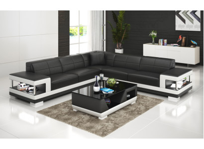 Skórzana sofa z USB Żywy krajobraz Narożnikowa kanapa Narożnik Ustaw Design Modern Sofa G8017B