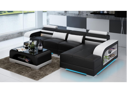 Skórzana sofa z USB Żywy krajobraz Narożnikowa kanapa Narożnik Ustaw Design Modern Sofa G8033C