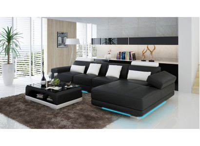 Skórzana sofa Kanapa Żywy krajobraz Nowoczesna sofa Narożnik Narożnikowa kanapa Design Ustawić