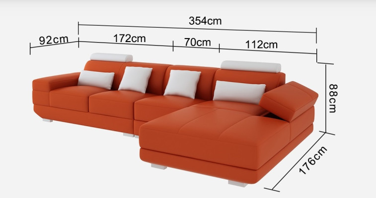Skórzana sofa Kanapa Żywy krajobraz Nowoczesna sofa Narożnik Narożnikowa kanapa Design Ustawić