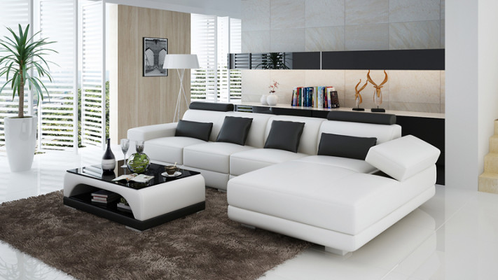 Skórzana sofa Kanapa Żywy krajobraz Nowoczesna sofa Narożnik Narożnikowa kanapa Design Ustawić