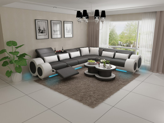 Sofa skórzana Sofa Żywy krajobraz Sofa Modern Narożnik Narożnikowa kanapa Design Ustawić