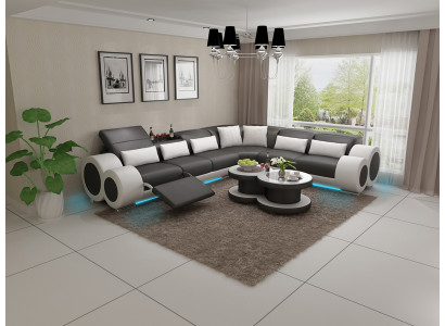 Sofa skórzana Sofa Żywy krajobraz Sofa Modern Narożnik Narożnikowa kanapa Design Ustawić