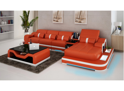 Skórzana sofa Sofa Żywy krajobraz Narożnikowa kanapa Narożnik Sofa Ustaw Design Modern G8027C