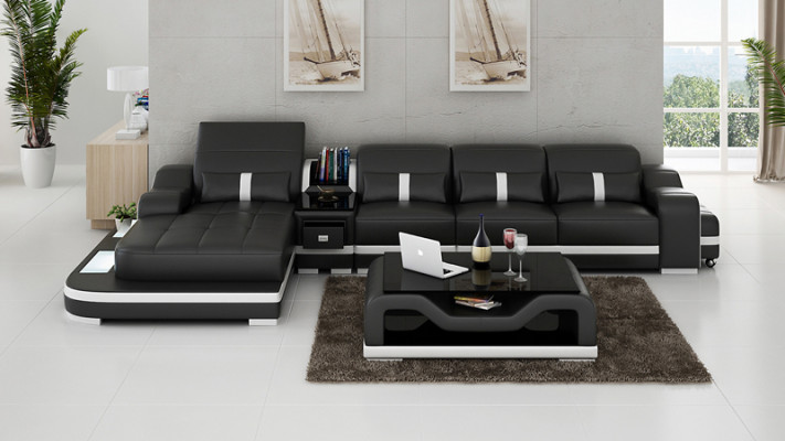 Skórzana sofa Sofa Żywy krajobraz Narożnikowa kanapa Narożnik Sofa Ustaw Design Modern G8027C