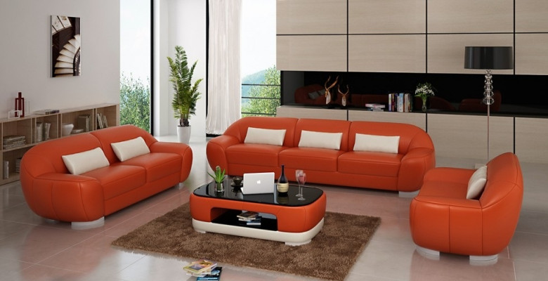 Zestaw sofowy 3+2+1 Couch Podkładka Siedziba Skóra Ustawić Designer Set New Homberg W