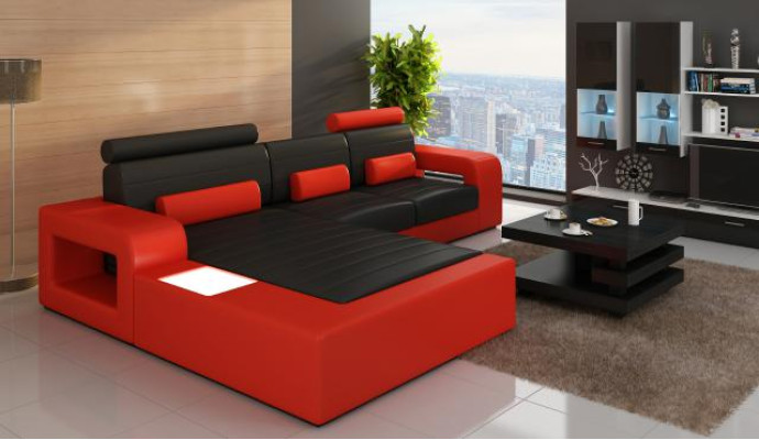 Skóra SOFA Ustawić Narożnikowa kanapa z USB CORNER COUCH Ustawić SKÓRZANĄ COUCH Wykonane na miarę