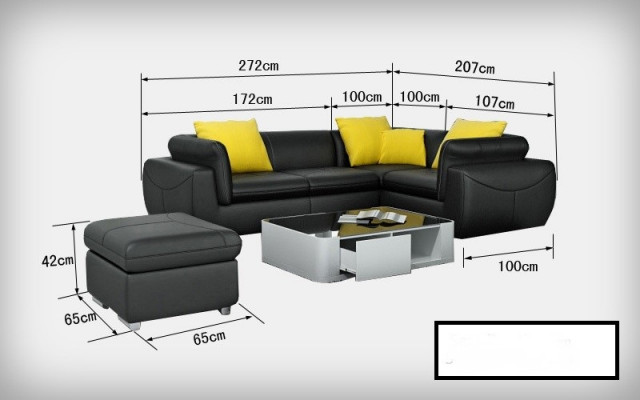 Skórzana sofa z USB Żywy krajobraz Narożnikowa kanapa Narożnik Ustaw Design Nowoczesna Sofa F3014C
