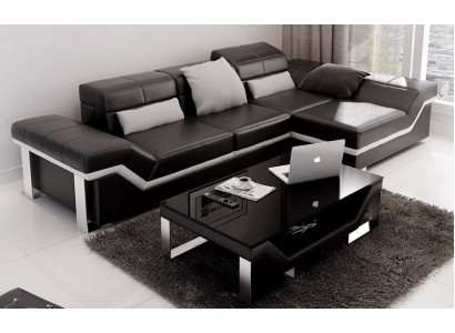 Skórzana sofa sofa z USB,Żywy krajobrazu Narożnikowa kanapa Ustaw Design Modern Sofa K5007F