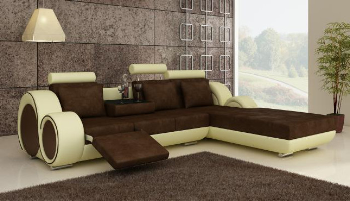 Sofa tekstylna z USB, narożnik Narożnikowa kanapa sofa materiałowa Żywy krajobraz zestaw wypoczynkowy NOWOŚĆ