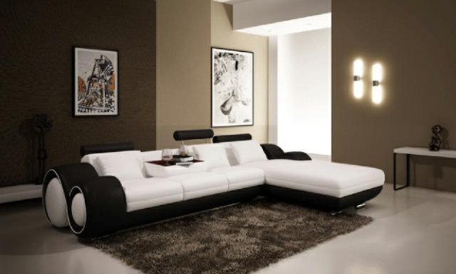 Narożnikowa kanapa USB Żywy krajobraz Kanapa Sofa skórzana Sofa Ustawiona wykonana na wymiar