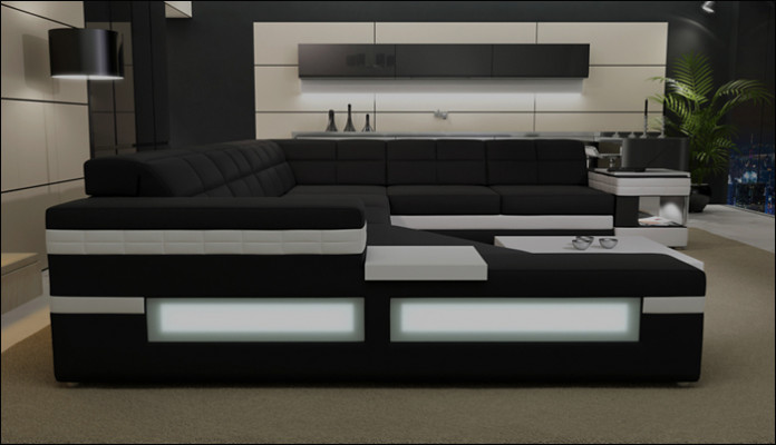 Skórzana sofa sofa kanapa Podkładka Narożnik Żywy krajobraz Narożnikowa kanapa Design Skóra PH3006 Nowość