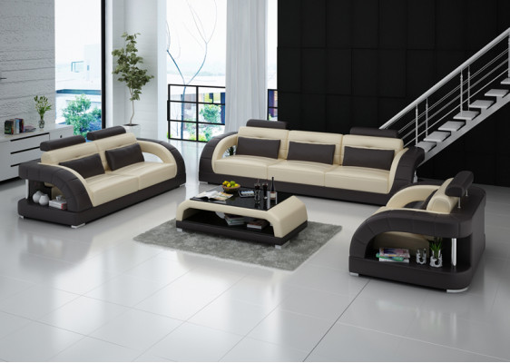 Designerska Sofa Skórzana Kanapa Obcios 3+2+1 miejsce do siedzenia Ustawić Zestaw sofowy Sofa USB