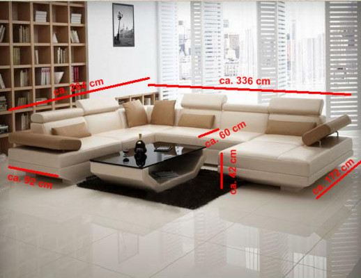 Narożnik Sofa z USB Couch Żywy krajobraz Skóra Couchen Podkładka Narożnik Siedziba Ustawić