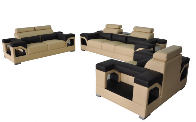 3+2+1 Ustawić Skóra Sofa Kanapa Podkładka Kanapy Sofy Żywy krajobraz