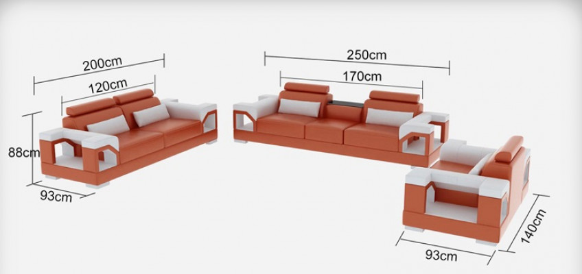 3+2+1 Ustawić Skóra Sofa Kanapa Podkładka Kanapy Sofy Żywy krajobraz