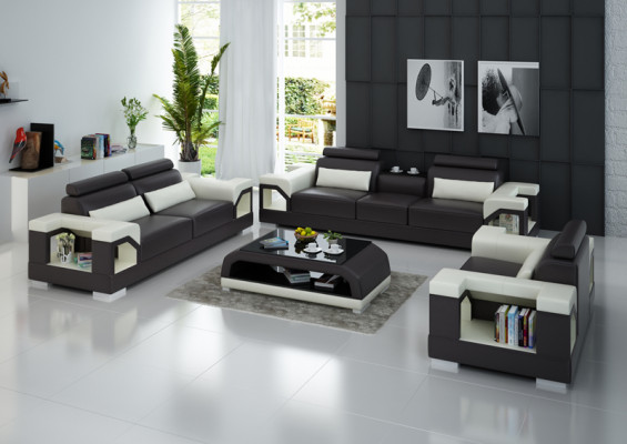 3+2+1 Ustawić Skóra Sofa Kanapa Podkładka Kanapy Sofy Żywy krajobraz