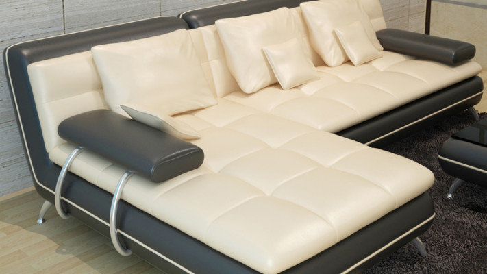 Skórzana sofa z USB Żywy krajobraz Narożnikowa kanapa Narożnik Ustaw Design Nowoczesna Sofa F3015