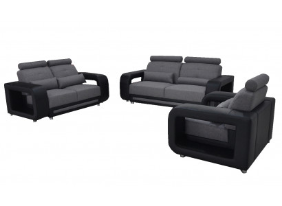Sofa z USB Ustawić Kanapa Podkładka Design Siedziba Kompletny Zestaw Skóra Materiał Nowy