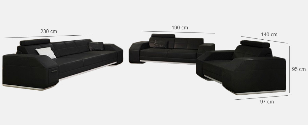 Designerski Zestaw sofowy Skórzana Sofa USB Zestaw 3+2+1 Ustawić Nowa Sofa Kanapa Obcios