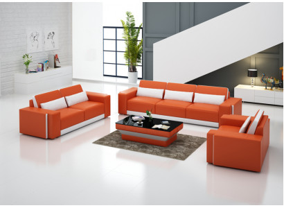 Skórzana sofa z USB, Kanapa Żywy krajobraz Zestaw sofowy Sofa Ustawić Design Modern