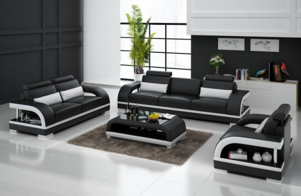 Designerski Zestaw sofowy Skórzana Sofa USB Zestaw 3+2+1 Ustawić Sofę Kanapę Nowe Obcios