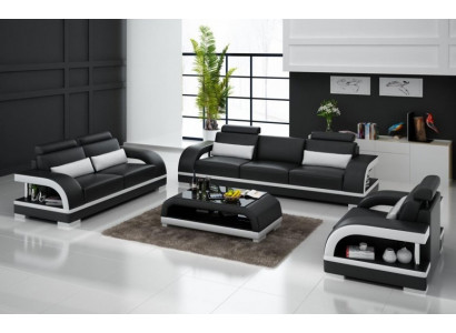 Designerski Zestaw sofowy Skórzana Sofa USB Zestaw 3+2+1 Ustawić Sofę Kanapę Nowe Obcios