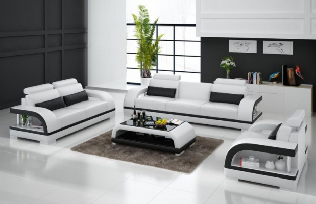 Designerski Zestaw sofowy Skórzana Sofa USB Zestaw 3+2+1 Ustawić Sofę Kanapę Nowe Obcios